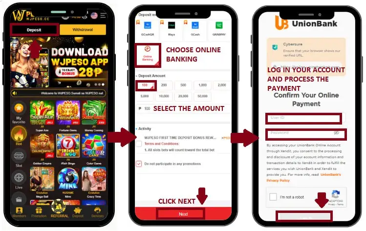 188JILI DEPOSIT Thru internet banking